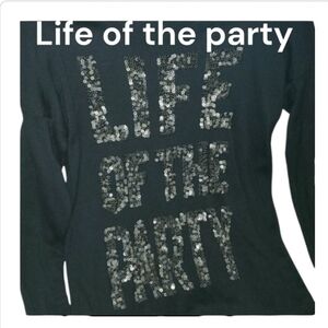 LIFE OF PARTY Sweaters Express size XS x-small xsmall sewn in Sequin bling